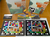Image 1: Shows color adaption of virtual book and colorchart on the left